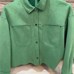 Zara Green Suede Jacket for Women